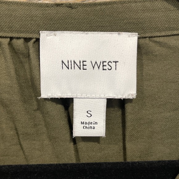 Nine West Women's Green Utility Jacket Coat Size Small Long Sleeve Pockets Zip - Picture 4 of 10